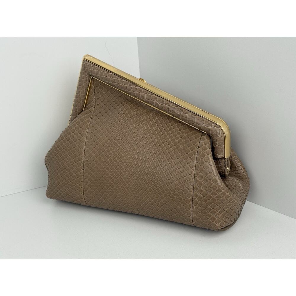Fendi Beige Python Small First Clutch Bag - image 1